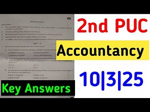 2nd PUC Accountancy Final Exam 2025 Complete Key Answers