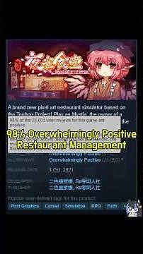 98% Overwhelmingly Positive Restaurant Management Game - Touhou Mystia's Izakaya #games #touhou