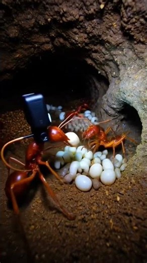 Inside Ant Egg Chamber - Real Mounted POV #shorts #shortsvideo #animals