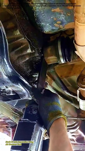 Stuck CV Axle Separation Using Air Hammer Tool