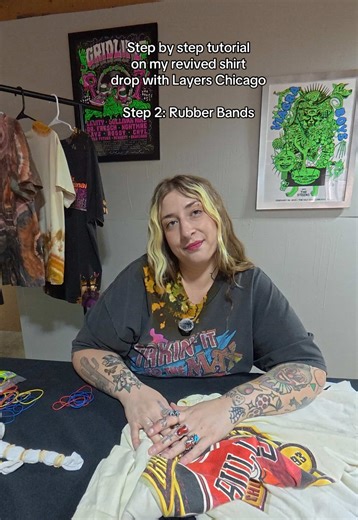 good afternoon everyone! here’s step 2 of my REVIVED vintage tutorial! my friends over at @Layers Chicago and I wanted to figure out a creative solution to bringing life back into some of these pieces and what better way than some tie dye! click the “REVIVED” playlist on my page to see these in order! #djiosmo360 #icedye #icedyetutorial #tiedye #vintageclothing