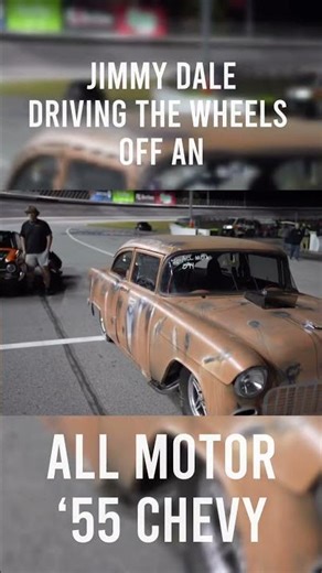 ‪@JimmyDaleRacing‬ driving the wheels off an All Motor ‘55 Chevy #noprep #dragracing #chevy #racecar