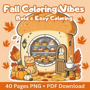 Fall Coloring Pages: 40 Cozy Autumn Designs (PDF & PNG) - Etsy