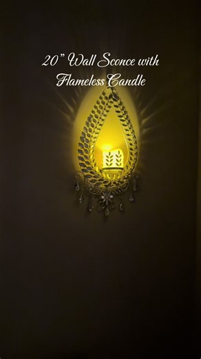 Elegant 20-Inch Wall Sconce with Flameless Candle