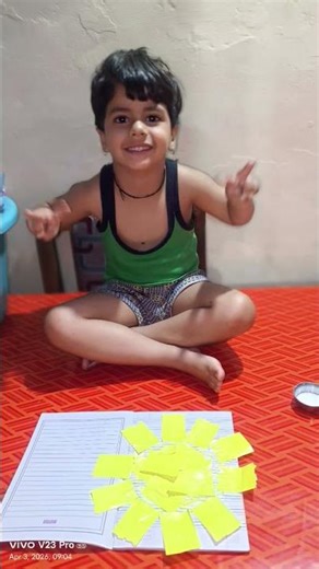 create Sun by cut paste paper activity