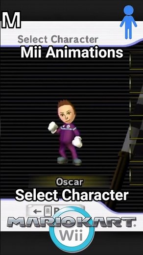 MKWii Mii Animations - Select Character #mariokartwii #mii