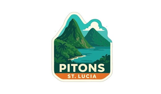 Pitons St. Lucia Iron on Heat Transfer Vinyl HTV Die-cut Symbolic Landmark Design - Etsy Canada