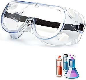Safety Goggles for Onion Cutting, Labs, Fit over Glasses, Anti Fog Scratch Resistant Super Clear Lens, Splash Proof, Indirectly Vented Industrial Grade Lab goggles for Men & Women (2 Pack)