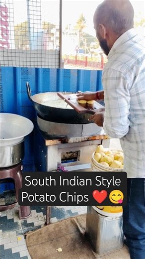 Chemical-free Potato Chips 😋 | South Indian Style ❤️#potatochips #southindian #streetfood #shorts