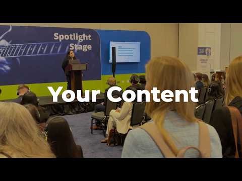 Inside the Busy Expo Hall with Spotlight Stage at AMCP National Meetings