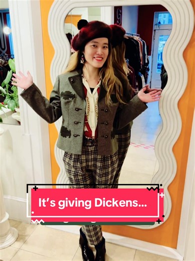 One of my #Edinburgh fashion highlights was my afternoon at @5thseasonvintage, where I met the delightful stylist Biz & law student Catherine. We had a mini photoshoot featuring a Mecca of Wool: 1980s chequered trousers, an Austrian-style blazer, and my Totty Rocks merino hat. I paired all of this with a designer handbag disguised as an Italian silk shirt—my @W. Armstrong & Son find. 👜 Needless to say, I walked away from 5th Season with both the blazer & the trousers. One can never have too muc