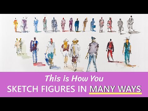 How to Quickly Sketch People and Cyclists | Real Time | Urban Sketching Watercolor