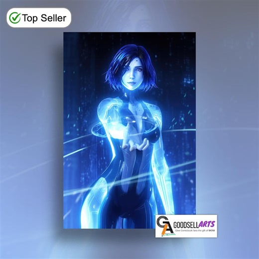 Cortana Halo Poster | Halo Gaming Art Print, Video Game Poster, Master Chief Cortana, Xbox Halo Gamer Gift - Etsy
