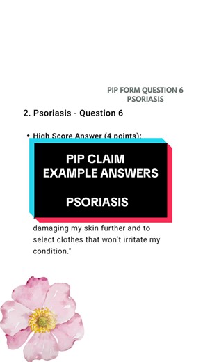 PIP Claim Support for Managing Psoriasis Symptoms