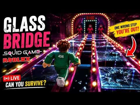 ROBLOX LIVE 🔴 DON’T FALL OR IT’S OVER 😨 | IMPOSSIBLE GLASS BRIDGE 1 day #roblox #shortslive