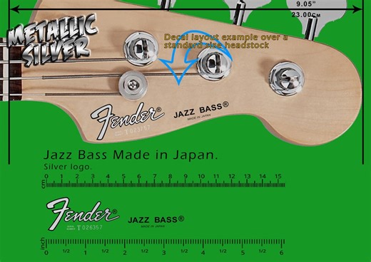 Fender Jazz Bass Made in Japan SILVER - Waterslide Decal - Etsy