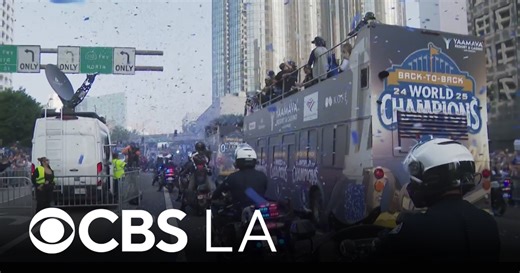 Dodgers World Series Championship Parade takes over downtown LA streets