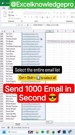 Send 1000+ Emails in Seconds Using Excel Formula 😱 | Bulk Email Trick Without VBA | Excel Hack 2026