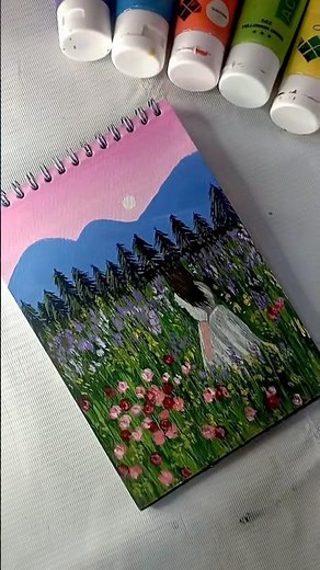 Canvas Painting for beginners 🖌️|DIY #viral #painting #tutorial #art #diy #shorts