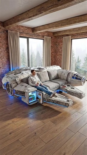 Wow! This millennium falcon sofa looks absolutely awesome! 😱👏 | sofa designs