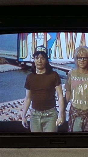 Hi! We're in....Delaware #waynesworld #90scomedy