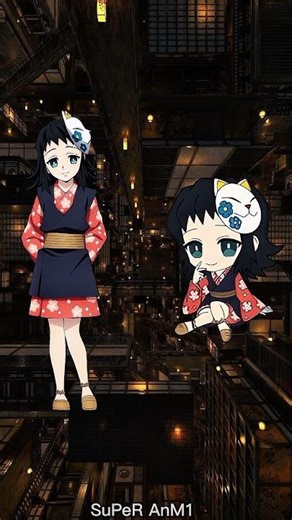 Demon Slayer characters and their chibi form #demonslayer #viral #anime #edit #shorts #tanjiro #kny