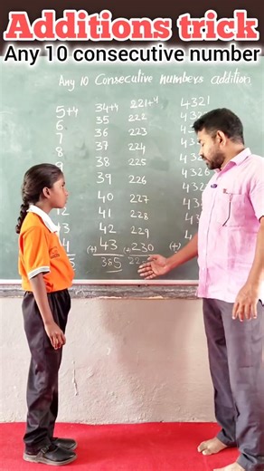 addition trick for any 10 consecutive numbers #education #maths #students #school #youtubeshorts