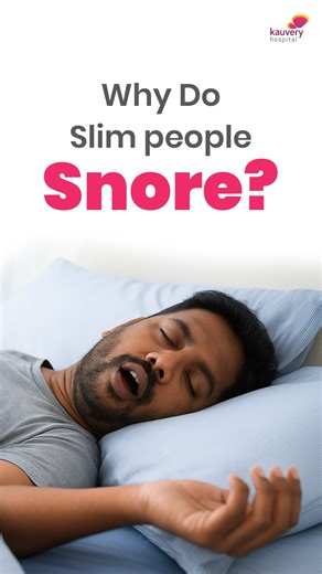 Snoring isn’t just a problem for overweight individuals. Even slim people can snore, and the reasons might surprise you! In this video, Dr. Ramasubramaniam K, Consultant Pulmonologist at Kauvery Hospital Trichy, explains the unexpected causes of snoring in slimmer individuals and what you can do about it. #KauveryHospital #KauveryHospitalTrichy #Snoring #SlimPeople #SleepHealth #Pulmonology #SnoringPrevention #HealthySleep #SleepApnea #RespiratoryCare #LungHealth #SnoringSolutions #SleepDisorder