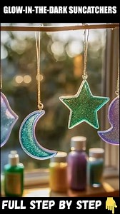 1.2K views | Glow-in-the-Dark Suncatchers Materials: - Plastic lids...