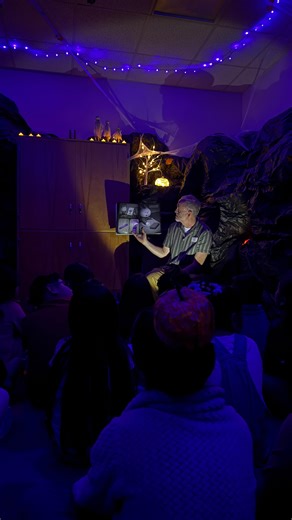 1K views · 85 reactions | Spooky story time has taken over Atherton Elementary’s library! It’s “Stories in the Dark” with Atherton librarian Luther Cobbey — and it’s hauntingly fun all week long! With flashlights in hand and eerie tales echoing through the room, students embrace the thrill of reading and let their imaginations run wild. #ArlingtonISD | Arlington ISD | Facebook