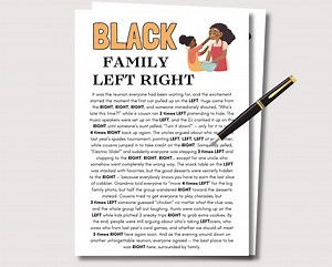 Black Family Left Right Game, Funny Black Family Reunion Game, Black Family Game Pass the Prize, Black Games for Family, Black Game Night - Etsy
