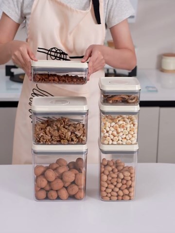 Airtight Food Storage Containers with Pop-Top Lids, 3 Pcs Stackable Plastic Canisters for Kitchen Pantry Organization, BPA-Free, Ideal for Cereal, Snack, Flour, Sugar, and Dry Food, 1.54qt*3