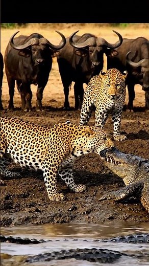 Leopard Vs Crocodile above the river #animalheroes #wildlife #wildlifeentertainment
