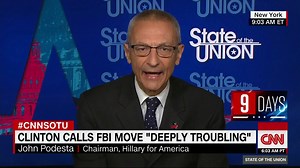 Clinton campaign chairman John Podesta: "We're calling on Mr Comey to come forward and explain what's at issue here... it may not be about her server, it may not be about her at all." http://cnn.it/2fjF33Q | CNN