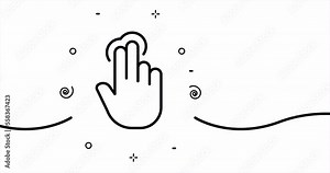 Click. Tap, Index finger, knob, tapping, sliding, 3d object modeling, snap, button, arrow, sensor, key. Pressing concept. One line drawing animation. Motion design. Animated technology logo. Video 4K.