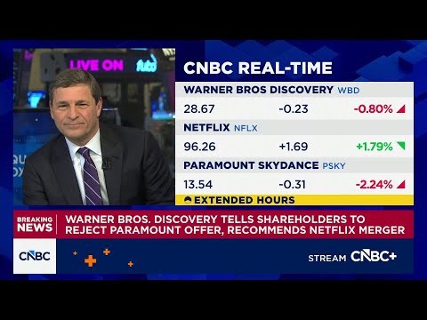 Warner Bros. Discovery tells shareholders to reject Paramount offer, recommends Netflix merger