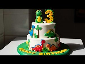 Kids Birthday Special Dinosaur Cake 🦖 | Step-by-Step Fondant Cake Tutorial