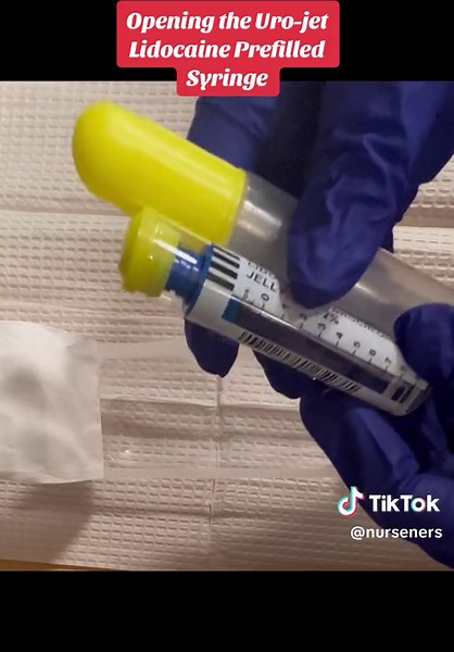 How to prepare Uro-Jet Prefilled Syringe. It might seem easy but if you’re a new nurse and haven’t seen one before then this video could help. #howto #learn #fyi #lidocaine #urojet #woundcare #nursesoftiktok #newnurse #studentnurse #nurse