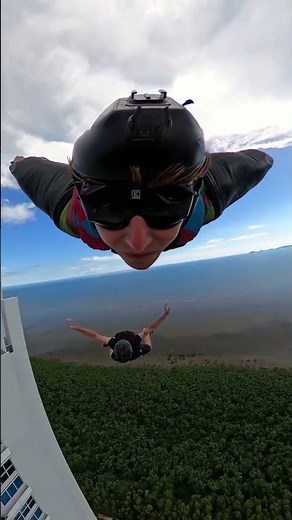 Ziplining on a Wingsuiter? 🎬 Blake Smith #Shorts #BASE