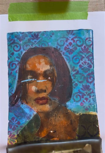 New Gelli pull! Not my fave but she’s ok. #gelliprinting