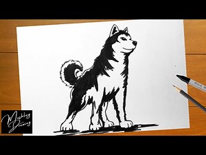 How to Draw a Husky Easy Step by Step