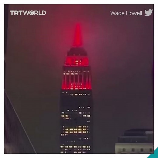 New York’s Empire State Building flashes ‘siren’ lights during pandemic