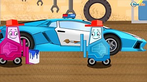 The Blue Police Car - Cars & Trucks Cartoon children - Animation for kids - Video for children