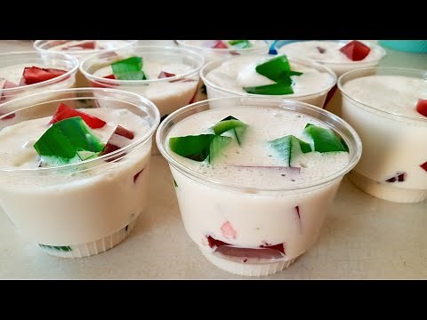 How to make 3-milk mosaic gelatin in small cups | Perfect for selling!