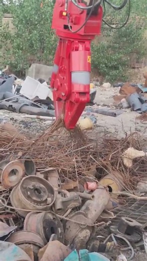 Double-cylinder hydraulic shears for excavators