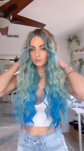 14K views · 3.8K reactions | Peekaboo blue strands - a playful surprise that adds a burst of color for everyday look. 冀懶 @charity.grace 諾✨ . . . #bluehair #mermaidhair #iroiro #iroirocolors #haircolor #mermaidvibes #peekaboohair | Iroiro colors | Facebook
