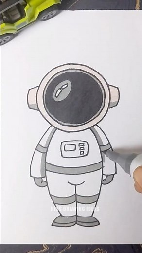Ready for Space Adventure? 🚀 | Easy Astronaut Drawing for Kids Tutorial For kids 👨‍🚀