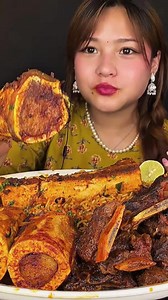 Buff ribs #mikasamukbang #mukbang #buffribs #biryani #frymukbang | Bone Marrow
