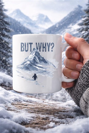 Nihilist Penguin Coffee Mug, but Why Graphic, Sarcastic Gift - Etsy