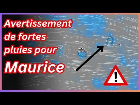 Avertissement de fortes pluies pour Maurice